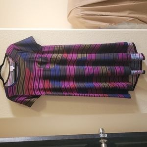 LuLaRoe Shirt Dress Jewel Tones Striped S